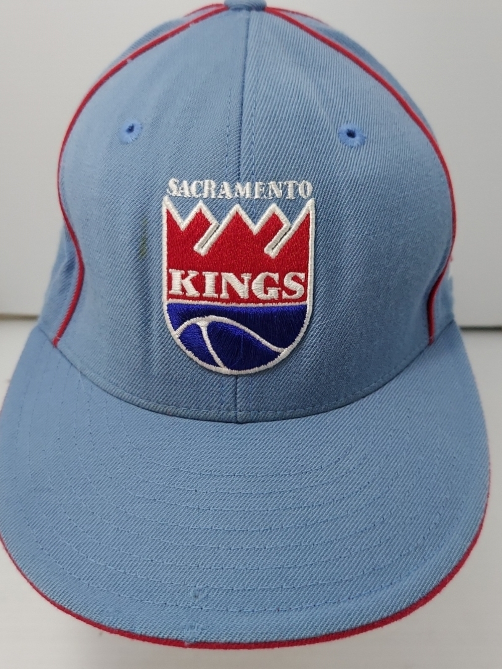 Sacramento Kings Red & Navy Logo Light Blue Snapback Reebok Fitted 7 1/4 Hat